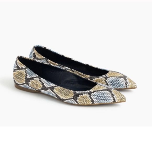 J. Crew Shoes - NWT J. Crew Lottie flats in snakeskin-printed